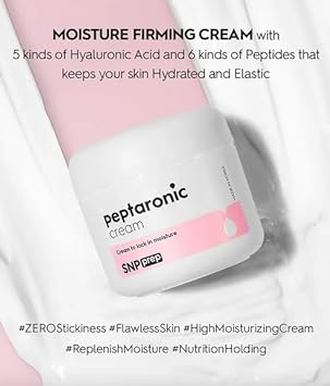 SNP PREP - Peptaronic Cream - Intensively Moisturizes & Firms for All Dry Skin Types - a Full Combination of Peptides & Hyaluronic Acids - 55 - Best Gift Idea for Mom, Girlfriend, Wife, Her, Women