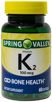 Spring Valley Vitamin K2, 100 mcg, Bone Health, 60 Softgels