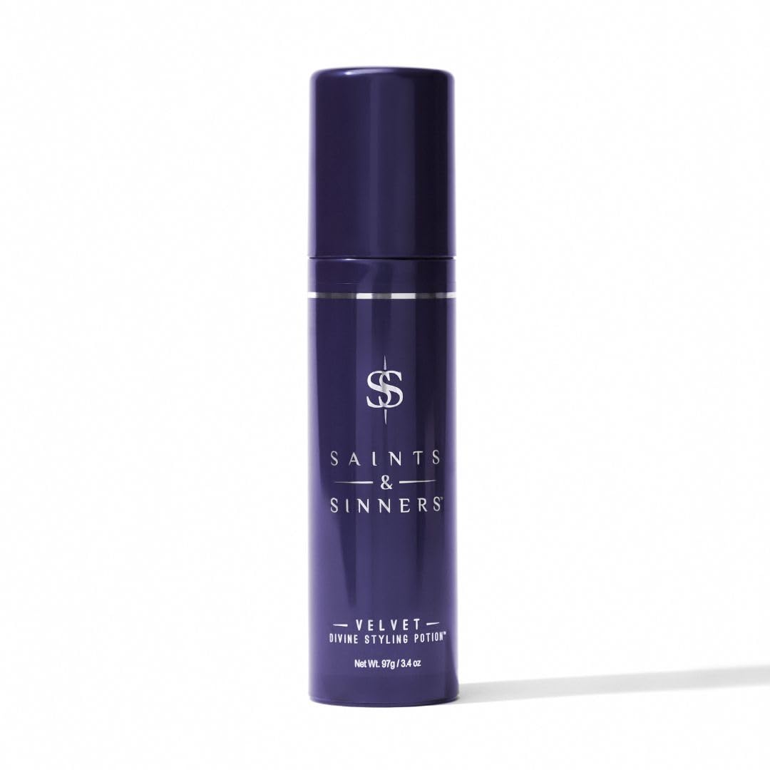 Saints & Sinners Velvet Divine Hair Styling Potion - Moisturizing & Hydrating Thermal Protectant, Strengthening & Smoothing Hair Cream for Dry, Frizzy, Unruly, Coarse Hair (3.4 oz)