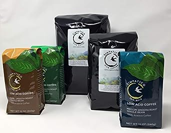 Simpatico Low Acid Coffee, Regular, Organic Black & Tan, Whole Bean