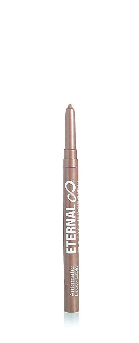 Eternal Automatic Water Resistant Eyebrow Liner with Shaping Comb – Long Lasting, Professional and High Precision Brow Definer with No Sharpening, Retractable Twist Up Mechanism (Medium Brown)