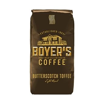 Boyer's Coffee Butterscotch Toffee, Whole Bean Light Roast Bags