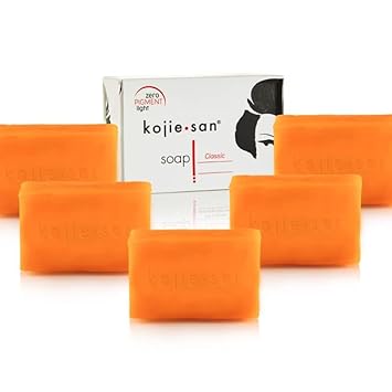 Kojie San Skin Brightening Soap - Original Kojic Acid Soap for Dark Spots, Hyperpigmentation, & Scars with Coconut & Tea Tree Oil 135g x 5 Bars
