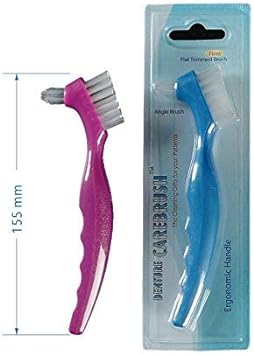 Easyinsmile Denture Carebursh Denture Cleaning Brush Double Side 15.5cm 1pcs/Pack (Blue)