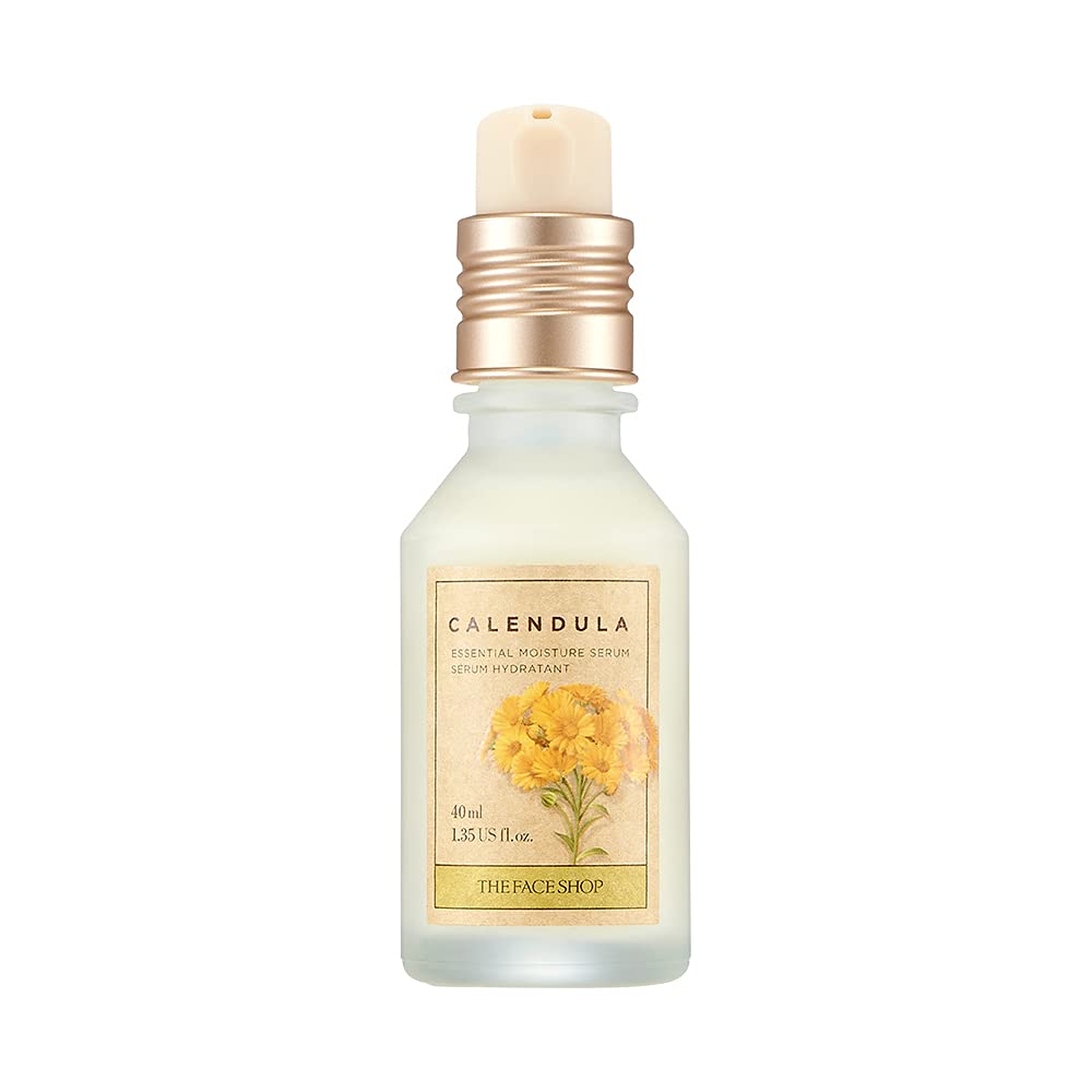The Face Shop Calendula Essential Moisture Serum | Instant Moisturizing & Soothing Cream For Hydration On Dry & Itchy Skin | Daily Skincare With Moisturizing & Soothing Formula, 1.35