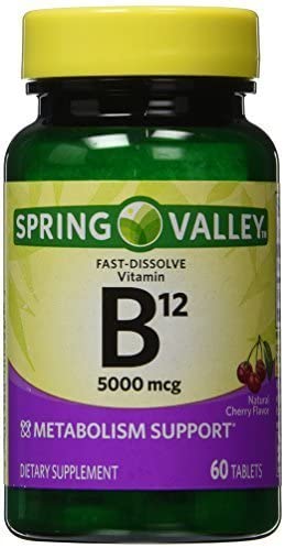 Spring Valley - Vitamin B-12 5000 Mcg, Sublingual, Cherry Flavor, 60 Microlozenges By Spring Valley