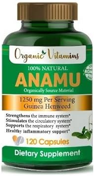 Allnue Organic Vitamins Anamu 1250Mg 100% Organically Grown 120 Capsul