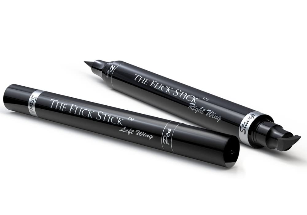 The ick Stick Winged Eyeliner Stamp by Lovoir, Easy Cat Eye Stencil Makeup Tool, SmudgeProof & Waterpoof Liquid Eye liner Pen, Vamp Style Wing, Wingliner (10mm Classic, Midnight Black)