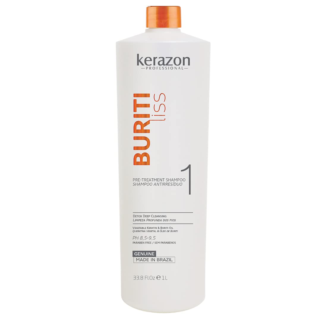 Brazilian Keratin Pre Treatment Shampoo Clarifying Anti-residue 33.8/1L Buriti Liss by KERAZON