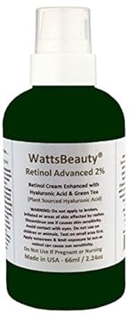 Watts Beauty 2% Retinol Night Cream for Face, Hands and Neck - Enhanced with Anti Wrinkle Plumping Hyaluronic Acid - An Optimized Anti Aging, Moisturizing Cream to Exfoliate, Firm & Renew