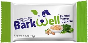 Barkwell Peanut Butter Bars For Dogs, 0.7 Ounce, 16-Pack (Greens)