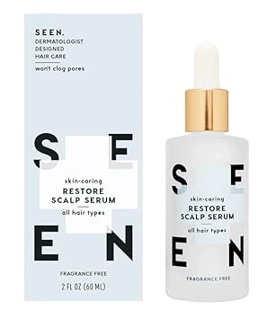 SEEN Restore Scalp Serum, Fragrance Free - Non-Comedogenic & Sulfate-Free Scalp Serum- Dermatologist-Developed - Safe for Sensitive, Eczema & Acne Prone Skin