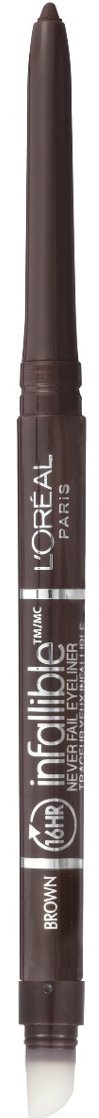 L’Oréal Paris Makeup Infallible Never Fail Original Mechanical Pencil Eyeliner with Built in Sharpener, Brown, 0.008