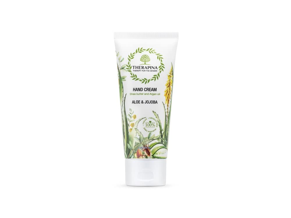 THERAPINA Aromatherapy Hand Cream for Dry Skin – Shea Butter Hand Cream for Women and Men with an Awakening, Long-Lasting Aloe and Jojoba Scent – Vegan Hand Cream Lotion for Dry Skin, 3