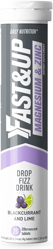 Fast&Up Magnesium - 300mg Magnesium & 10mg Zinc - Tasty Blackcurrant &