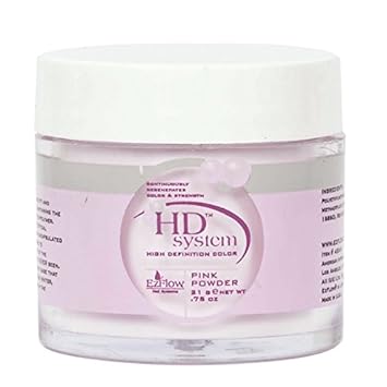 EZ ow High Definition Pink Powder False Nails, 0.75