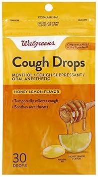 Walgreens Cough Drops Honey Lemon 30.0 Count (3 Pack)