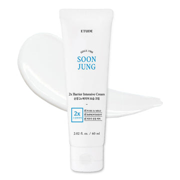 Etude House SoonJung 2x Barrier Intensive Cream 60 (21AD) | Hypoallergenic Shea Butter Hydrating Facial Cream for Sensitive Skin, Water-oil Balance & Panthenol for Damaged Skin | K-beauty