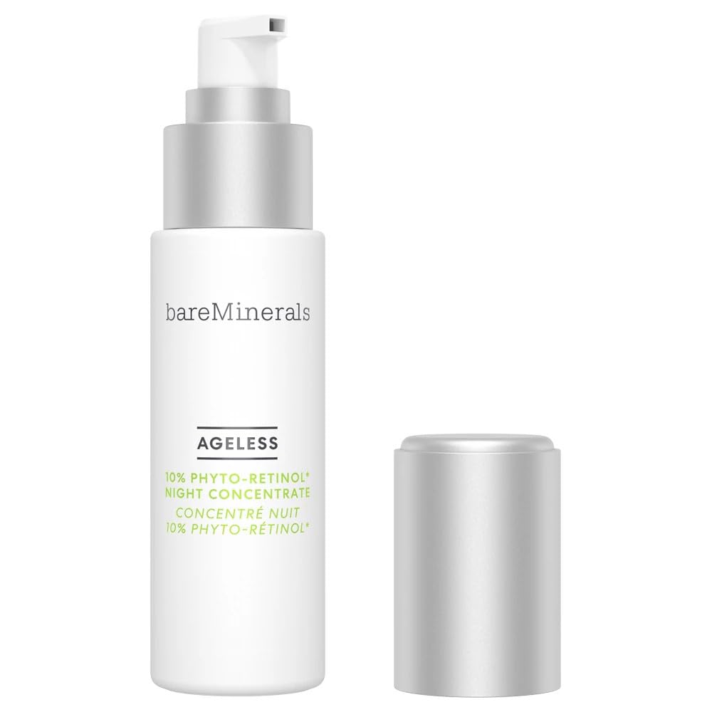 bareMinerals Ageless 10% Phyto-Retinol Night Concentrate with Plant-Based Retinol Alternative + Hyaluronic Acid, Anti-Aging + Anti Wrinkle Face Cream