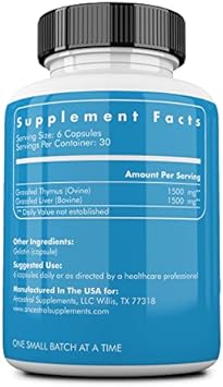 Ancestral Supplements Grass Fed Ovine (Sheep) Thymus Glandular Extract5.29 Ounces