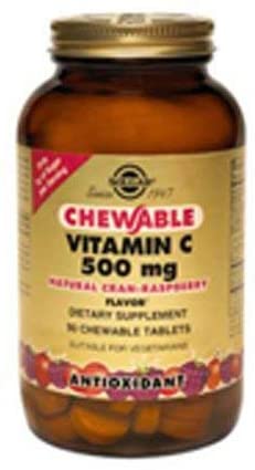 Solgar. Chewable Vitamin C 500mg (Cran-Raspberry) 90 Tab (2-Pack)