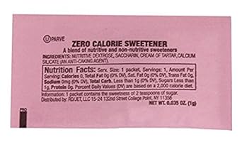 Chefs Quality Sugar Substitute Pink Packets, 1000 Count : Gr