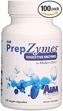 AIM PrepZymes Digestive enzymes Supplement (4 Bottle) 100 Capsules All