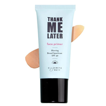 Elizabeth Mott Thank Me Later Face Primer - Liquid Base Primer for Perfect Skin Makeup Application and All-Day Wear - Cruelty-Free (30g, Blurring Primer SPF30)