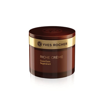 Yves Rocher Face Moisturizer Riche Crème Aging and Mature Skin, Day & Night Cream with precious oils, for Mature Skin + Dry skin, for smooth and healthy skin75  jar