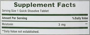 Nature's Bounty Melatonin 3 mg Tablets, 120 Count