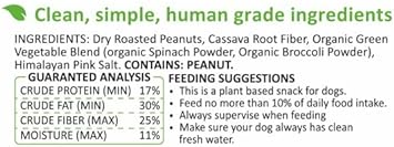BarkWell Peanut Butter Bars for Dogs, 0.7 Ounce, 16-Pack (Greens)