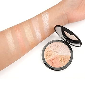 Bolver Highlighter Makeup Palette, Powder Palette Facial Bronzers Illuminator Palette Highlighter Baked Waterproof Long Lasting. (H05)