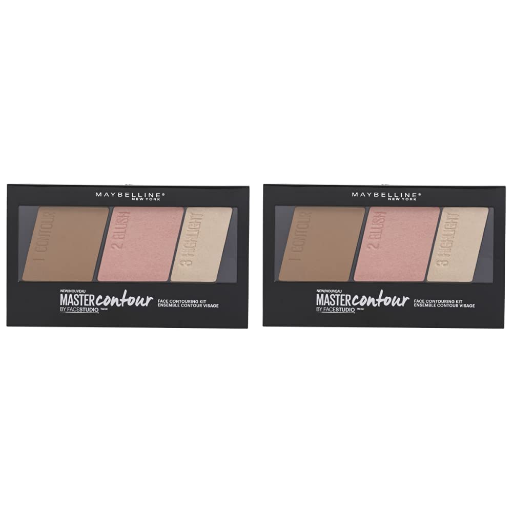 Maybelline Master Contour Face Contouring Kit, Light to Medium, 1 Count (Pack of 2)