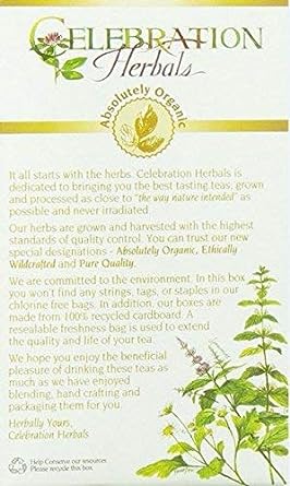 Celebration Herbals Organic Mullein Leaf Tea Caffeine Free - 2 Pack (48 Bags in Total)