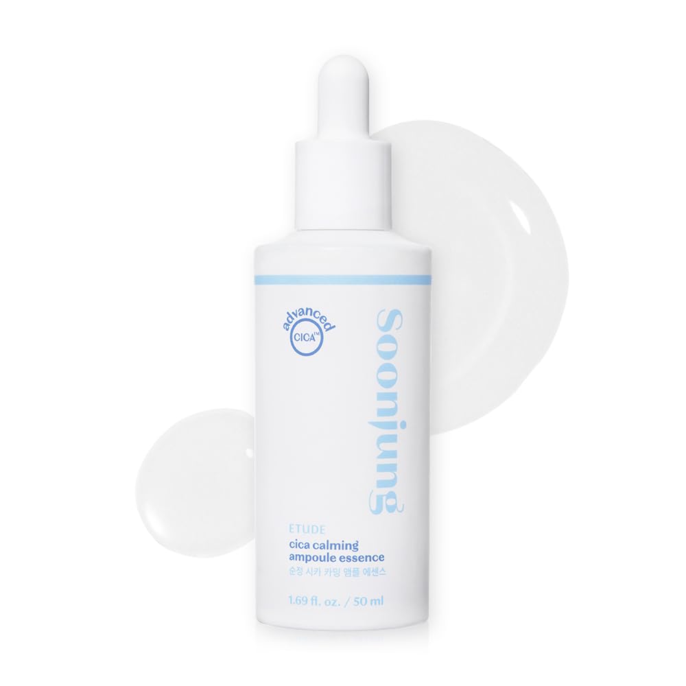 Etude Soonjung Cica Calming Ampoule Essence 50(1.69.) | Intensive Hydrating & Soothing Ampoule Essence For Sensitive Skin | Korean Skin Care