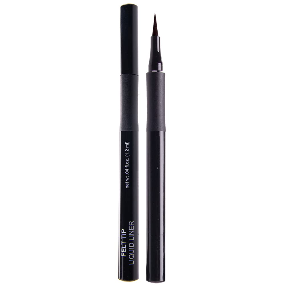Felt Tip Liquid Liner - Intense Definition Long Wearing Eyeliner Pen (Black 01A)