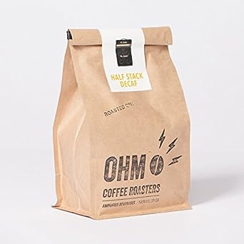 Ohm Coffee Roasters Half Stack Decaf, Medium-Full Roast, Whole Bean Coffee bag