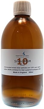 Silver-MSM 10 (Liquid) - 500 ml in Amber Glass Bottle

