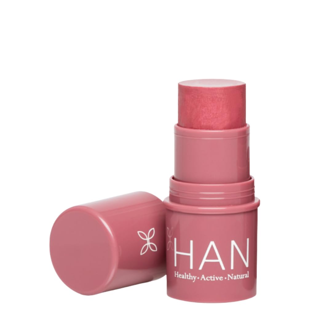 HAN Skincare Cosmetics Vegan, Cruelty-Free, Clean 3-in-1 Multistick for Cheeks, Lips, Eyes, Rose Berry | 0.20
