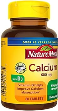 Nature Made Calcium with Vitamin D3 600mg, 60 Tablets