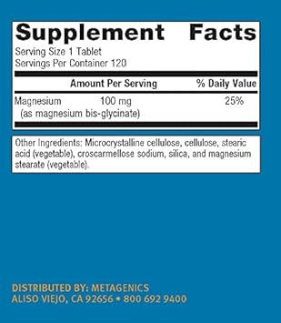  Metagenics Mag Glycinate - Highly Absorbable Magnesium Glyc