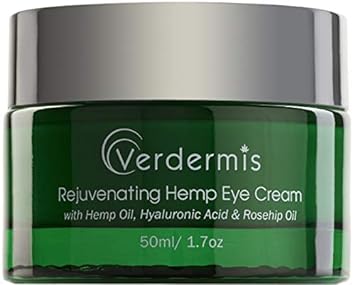 VERDERMIS Rejuvenating Hemp Eye Cream with Hemp Oil, Hyaluronic Acid, Rosehip Oil, and Vitamins. Formulated to Treat the Sensitive Skin around the Eyes