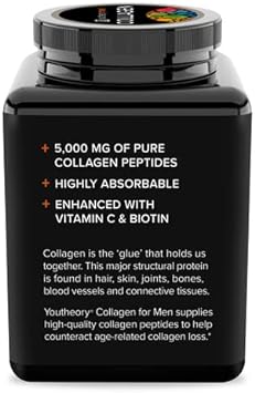 Youtheory Collagen for Men - with Biotin, Vitamin C and 18 Amino Acids
