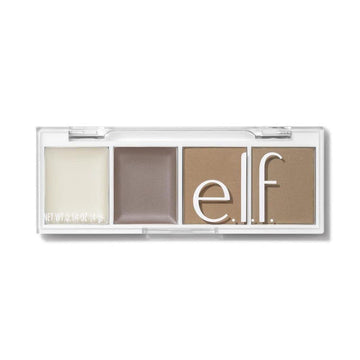 e.l.f. Bite-Size Brow, Mini Brow Quad with Ultra-Pigmented Waxes & Powders, Eyebrow Grooming & Makeup Kit, Taupe, 0.14