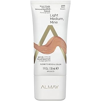Almay Smart Shade Anti-Aging Skin Tone Matching Makeup, Light Medium/200, 1 uid