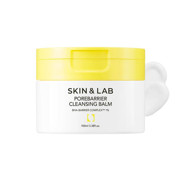 [SKIN&LAB] Porebarrier Face Cleansing Balm | Vegan Makeup Remover for Waterproof Makeup | Balm to Oil to Milk | Gentle for Eyelash Extensions | Made in Korea | 3.38