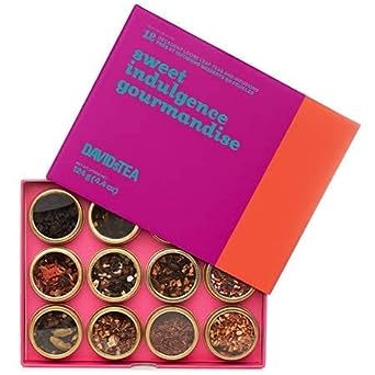 DAVIDsTEA Sweet Indulgence Tea Sampler, Dessert Loose Leaf Tea Giftset, Assortment of 12 Decadent Teas