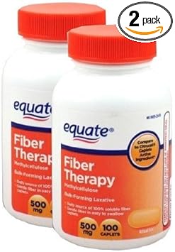 Equate Fiber Therapy 500mg Two 100ct Bottles