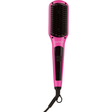 Head Kandy Straightening Brush The One Upper with Tourmaline Infused Ceramic Plating - for All Hair Types: Fine, Thick, Wavy - Anti-Scald Technology - Heats up in only 60 Seconds-Pink