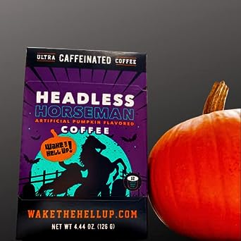 Wake The Hell Up!® Headless Horseman Pumpkin Flavored Single Serve Coffee Pods Of Ultra-Caffeinated Coffee For K-Cup Compatible Brewers | 24 Count, 2.0 Compatible Pods